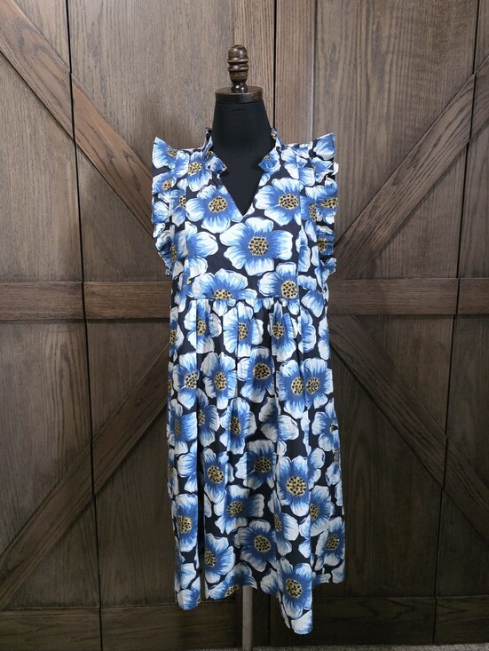 Sundance Dresses & Skirts - Sundance Blue White Floral Ruffle Sundress